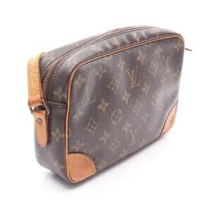 Louis Vuitton Monogram Shoulder Leather Bag Canvas Brown Trocadero